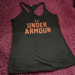 Under Armour Gray Racerback Tank with Orange Logo